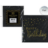 Happy Birthday Black & Gold Beverage Napkins