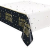 Happy Birthday Black & Gold Plastic Table Cover 54"x 84"