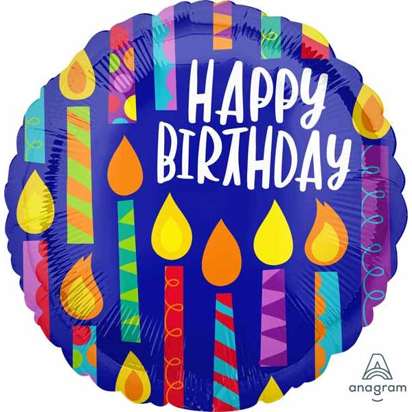 Happy Birthday Candles 18" Foil Balloon
