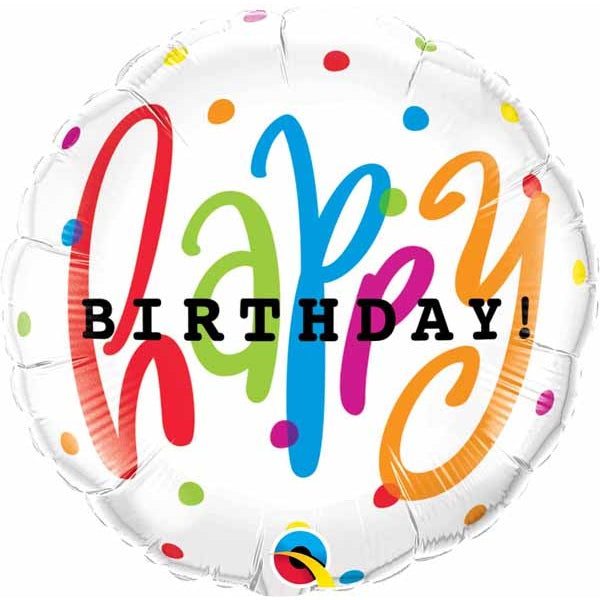 Happy Birthday Dots Balloon 18" Foil