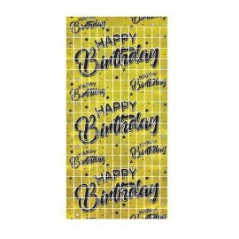 Happy Birthday Metallic Square Curtain