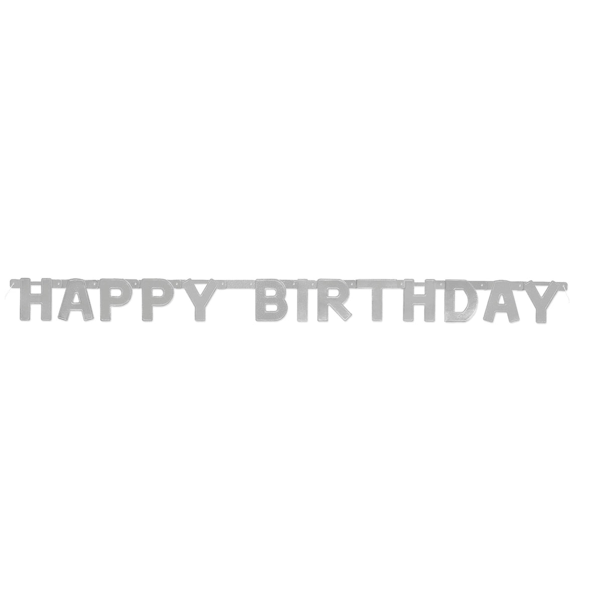 Happy Birthday Silver Deluxe Jointed Banner