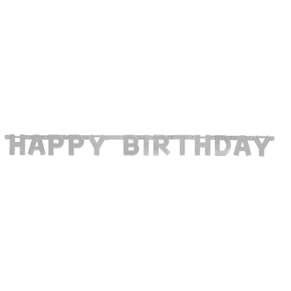 Happy Birthday Silver Deluxe Jointed Banner