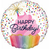 Happy Birthday Sprinkle Cupcake 18" Balloon