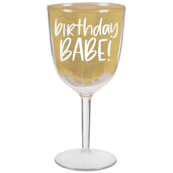 Happy Bright Birthday Babe Wine Goblet