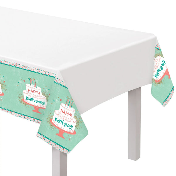 Happy Bright Birthday Table Cover