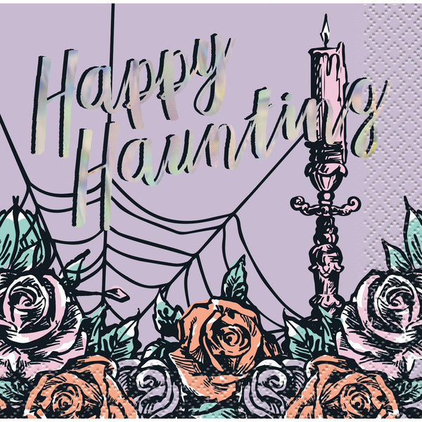 Happy Haunting Beverage Napkins, 16 Count 5"