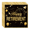 Happy Retirement Black & Gold Luncheon Napkins, 24 Count