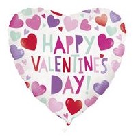Happy Valentine's Day Heart-Shaped 18" Foil Balloon