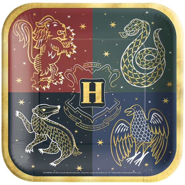 Harry Potter Hogwarts United 9" Metallic Plate Squares