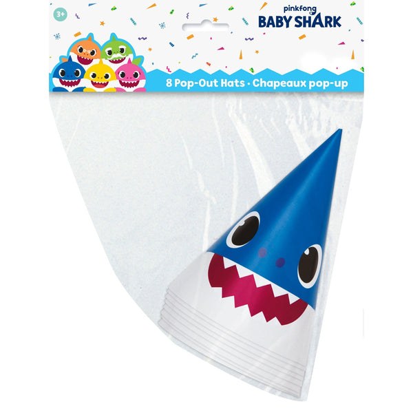 Baby Shark Party Hats - 8 Count