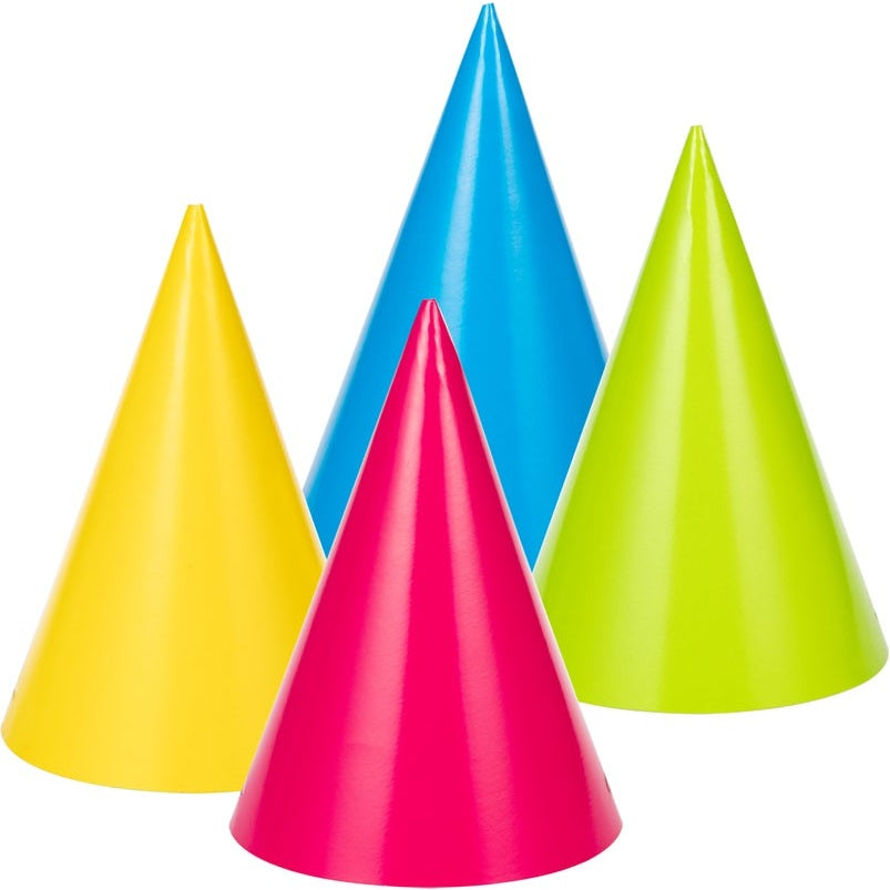 Hat Printed 8 Count Assorted Neon Colors