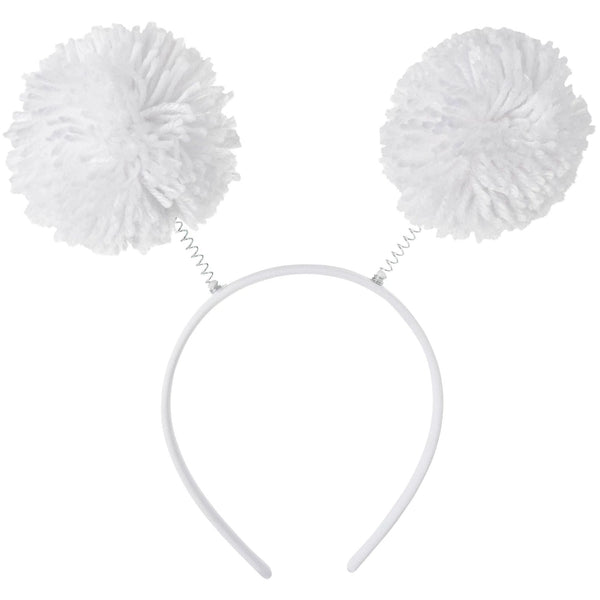 Headbopper - White, Pom Pom, 9" x 4 1/4"