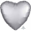 Heart-Shaped 18" Platinum Satin Luxe Balloon