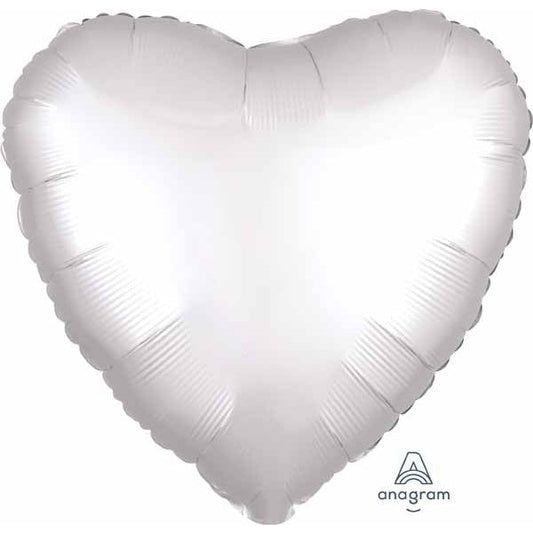 Heart-Shaped 18" Satin Luxe Balloon in White