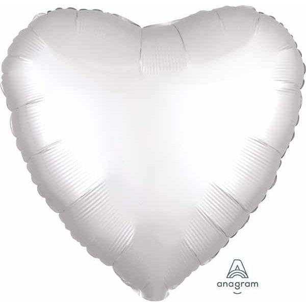 Heart-Shaped 18" Satin Luxe Balloon in White