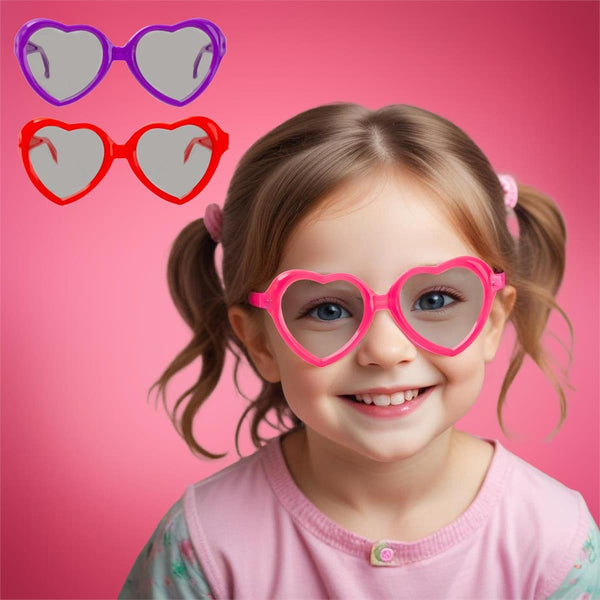 Heart-Shaped Plastic Glasses, Pack of 6