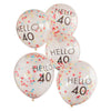 Hello 40 Birthday Balloons