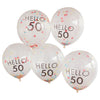 Hello 50 Birthday Balloons