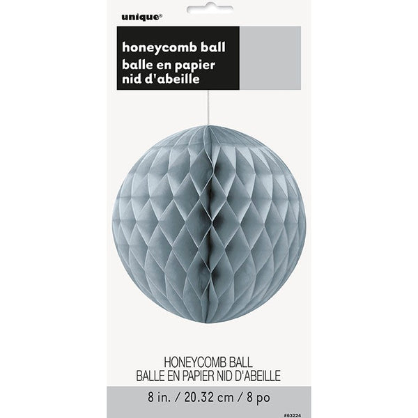 Honeycomb Ball – 8" – Silver