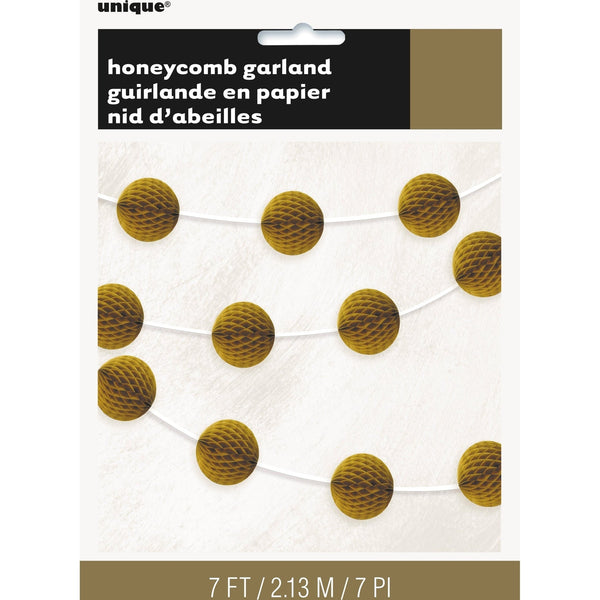 Honeycomb Ball Garland - Gold