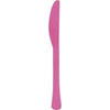 Hot Pink Solid Premium Plastic Knives, 20 Count
