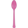 Hot Pink Solid Premium Plastic Spoons, 20 Count