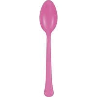 Hot Pink Solid Premium Plastic Spoons, 20 Count