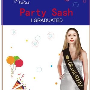 I Graduated Black & Gold Sash
