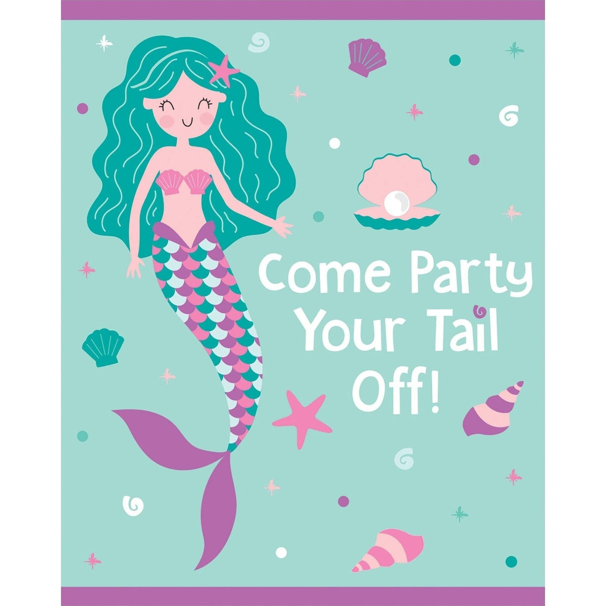 Invitations - Birthday, Mermaid, 4" x 5, 8 Count