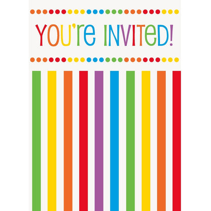 Invites - Rainbow Birthday, 8 Count