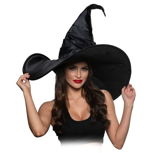 Jumbo Curved Witch Hat Black