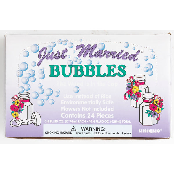 Just Married Party Bubbles, 24 Count