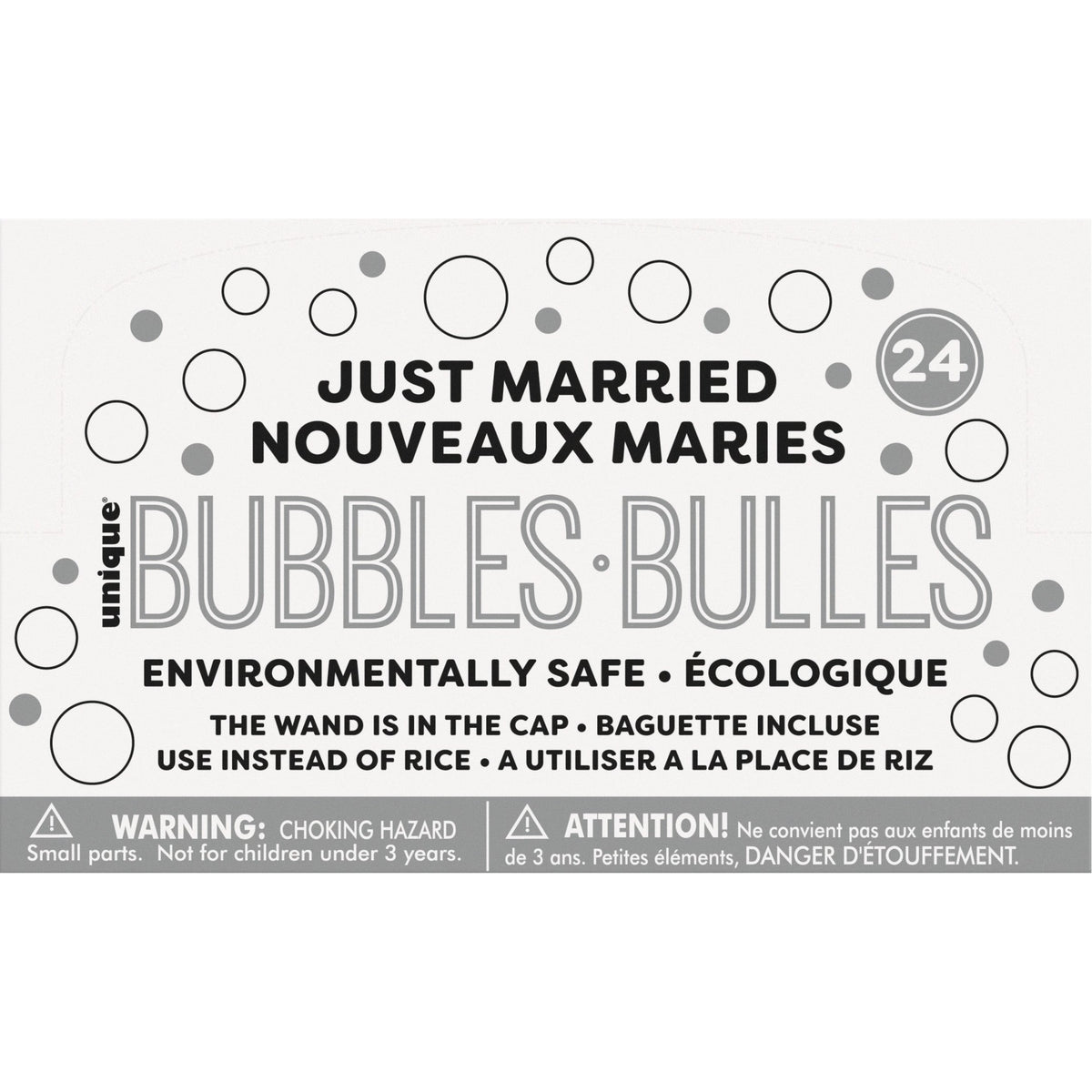 Just Married Party Bubbles, 24 Count