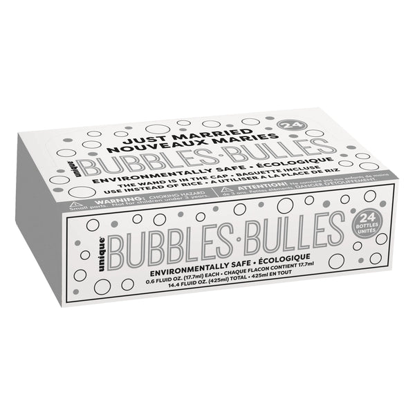 Just Married Party Bubbles, 24 Count