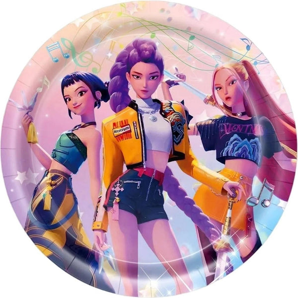 KPop Anime Singing Idols 7" Dessert Plates, 24 Count