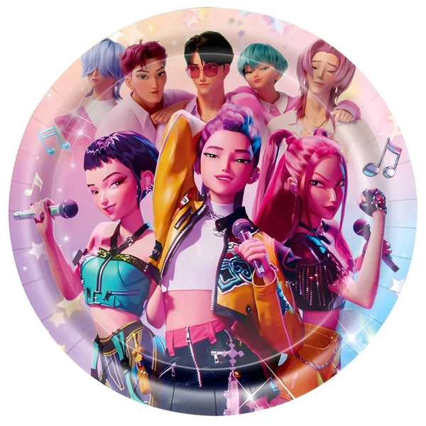 KPop Anime Singing Idols 9" Dinner Plates, 24 Count