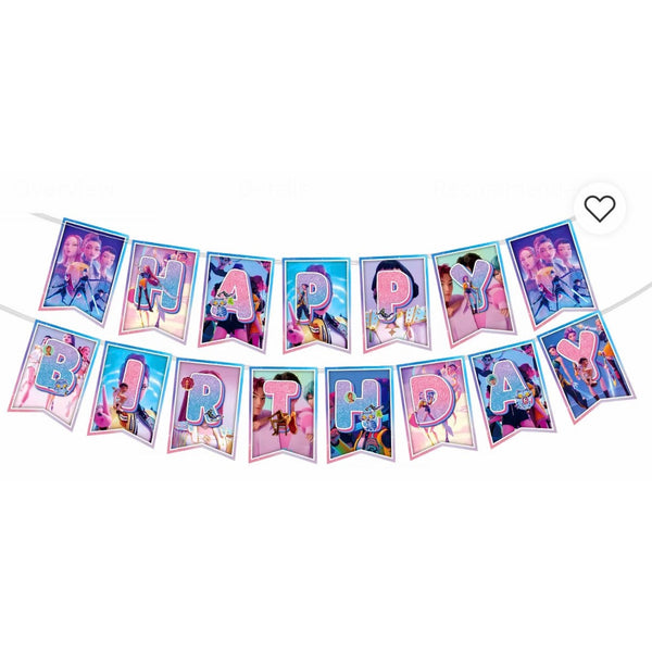 KPop Anime Singing Idols Birthday Banner