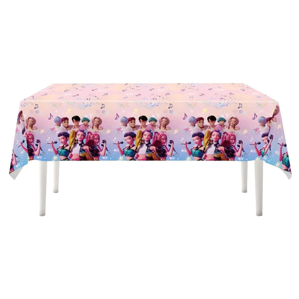 KPop Anime Singing Idols Rectangular Plastic Table Cover