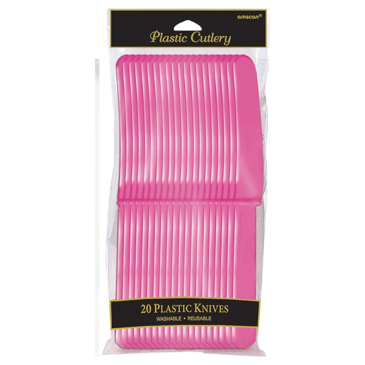 Knives - Bright Pink, Plastic, 20 Count