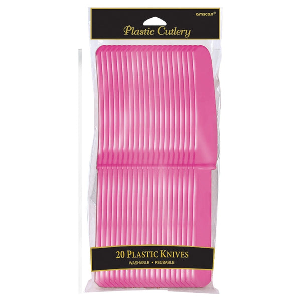 Knives - Bright Pink, Plastic, 20 Count
