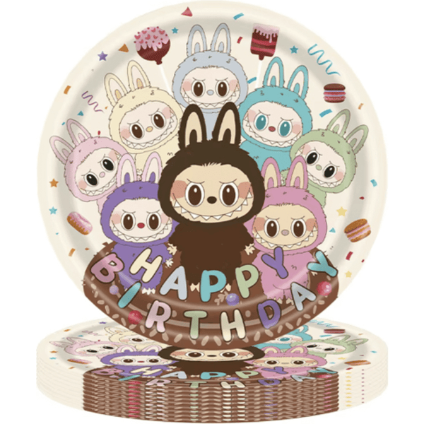 Lafufu Happy Birthday 9" Dinner Plates, 24 Count