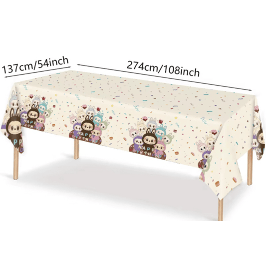 Lafufu Happy Birthday Rectangular Plastic Table Cover