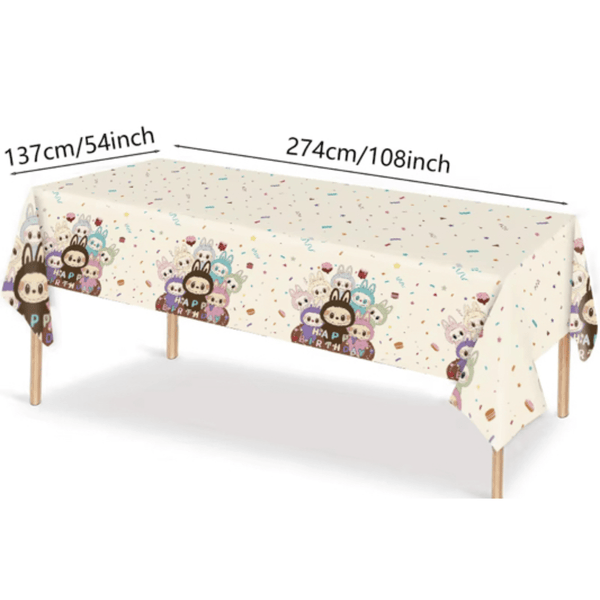 Lafufu Happy Birthday Rectangular Plastic Table Cover