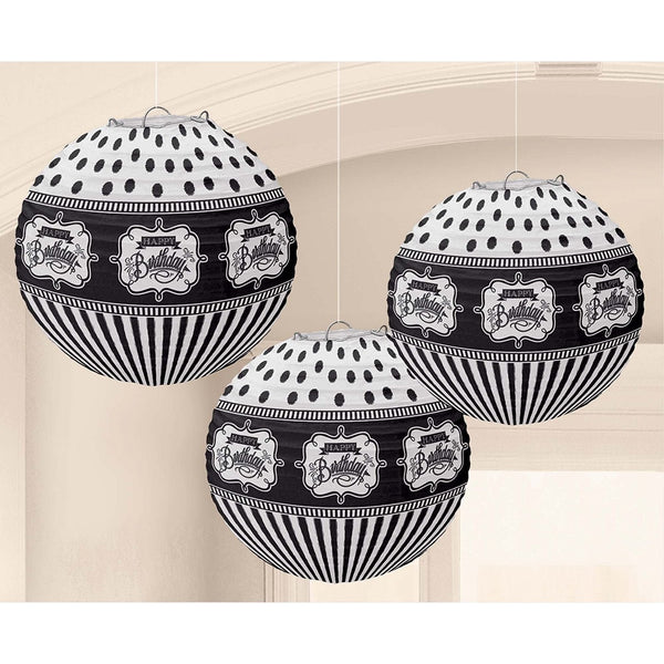Lantern - 9.5" Chalkboard Bday 3 Count