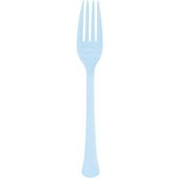 Light Blue Solid Premium Plastic Forks, 20 Count