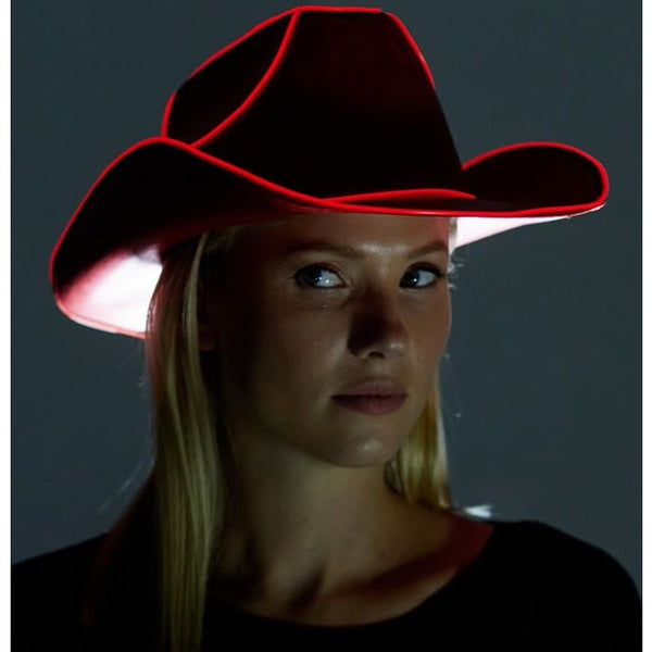 Light-Up Red Cowboy Hat