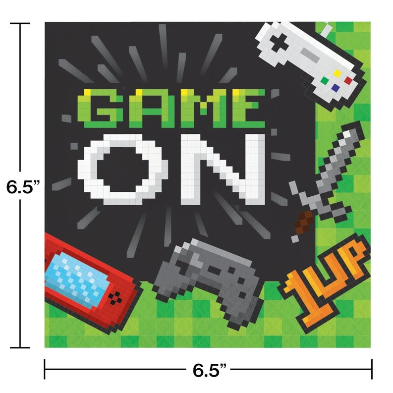 Lunch Napkins 16 Count 2 Piece Gaming Party