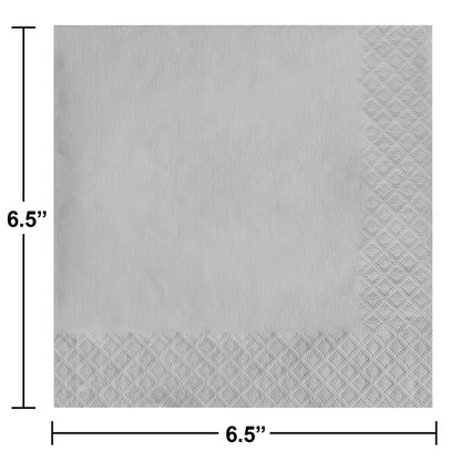 Luncheon Napkin 50 Count 2-Ply Shimmering Silver