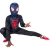 Marvel's Official Miles Morales Halloween Costume Poly Jersey Jumpsuit with Fabric Mask